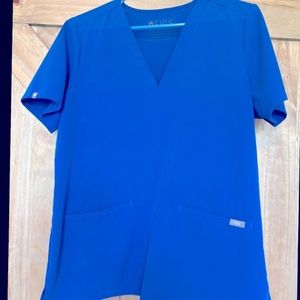 Royal Blue Casma Three-Pocket Scrub Top